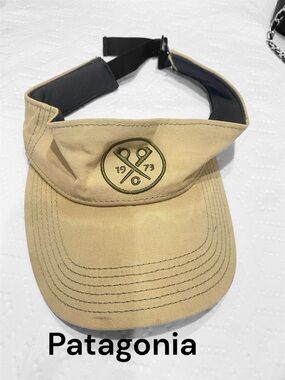 3/$25*Patagonia Rare Golf Visor Beige Adjustable 1973 Logo Cotton Canvas